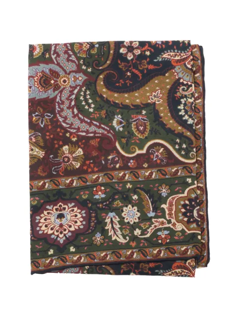 ETRO silk-blend jacquard scarf with houndstooth motif and print
