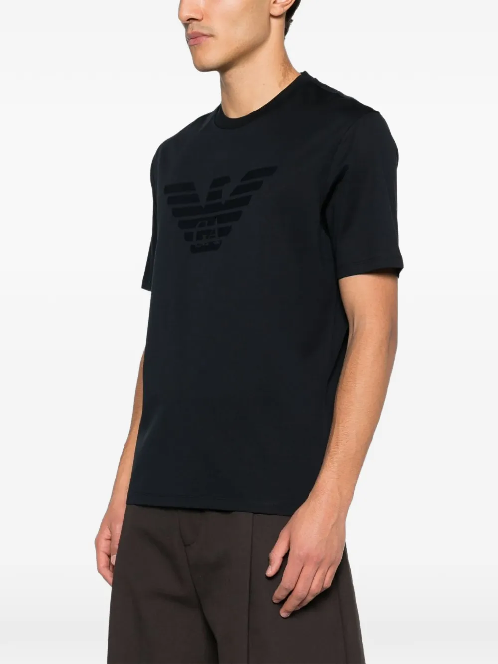 Emporio Armani T-shirt met geborduurd logo Blauw