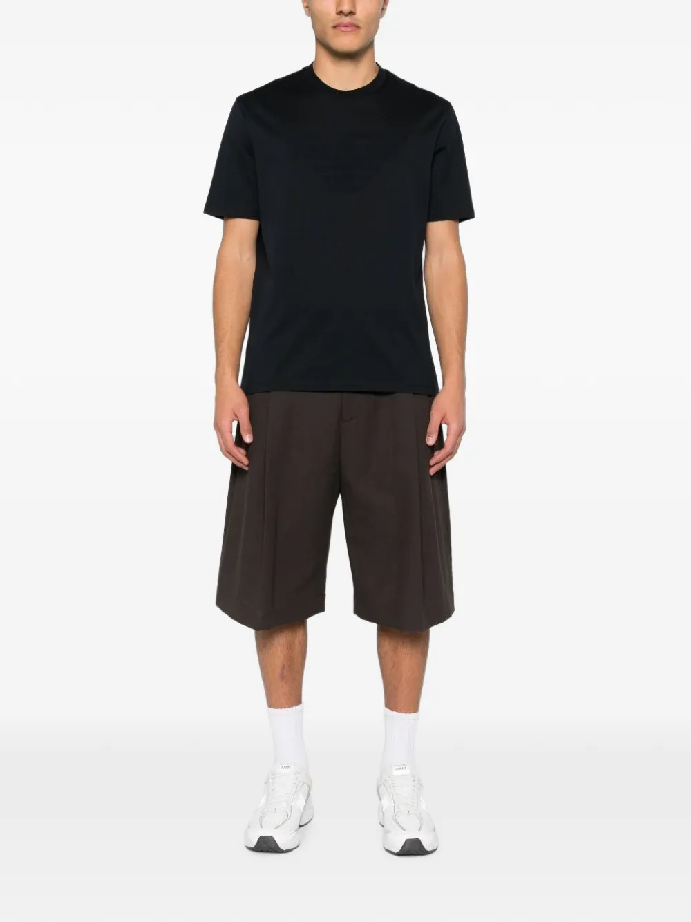 Emporio Armani T-shirt met geborduurd logo Blauw