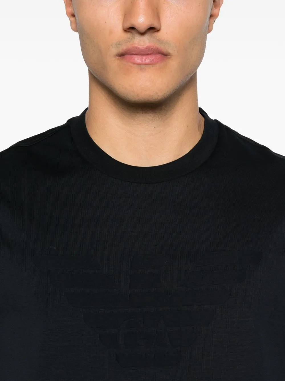 Emporio Armani T-shirt met geborduurd logo Blauw