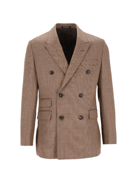 Emporio Armani lined blazer in herringbone virgin wool