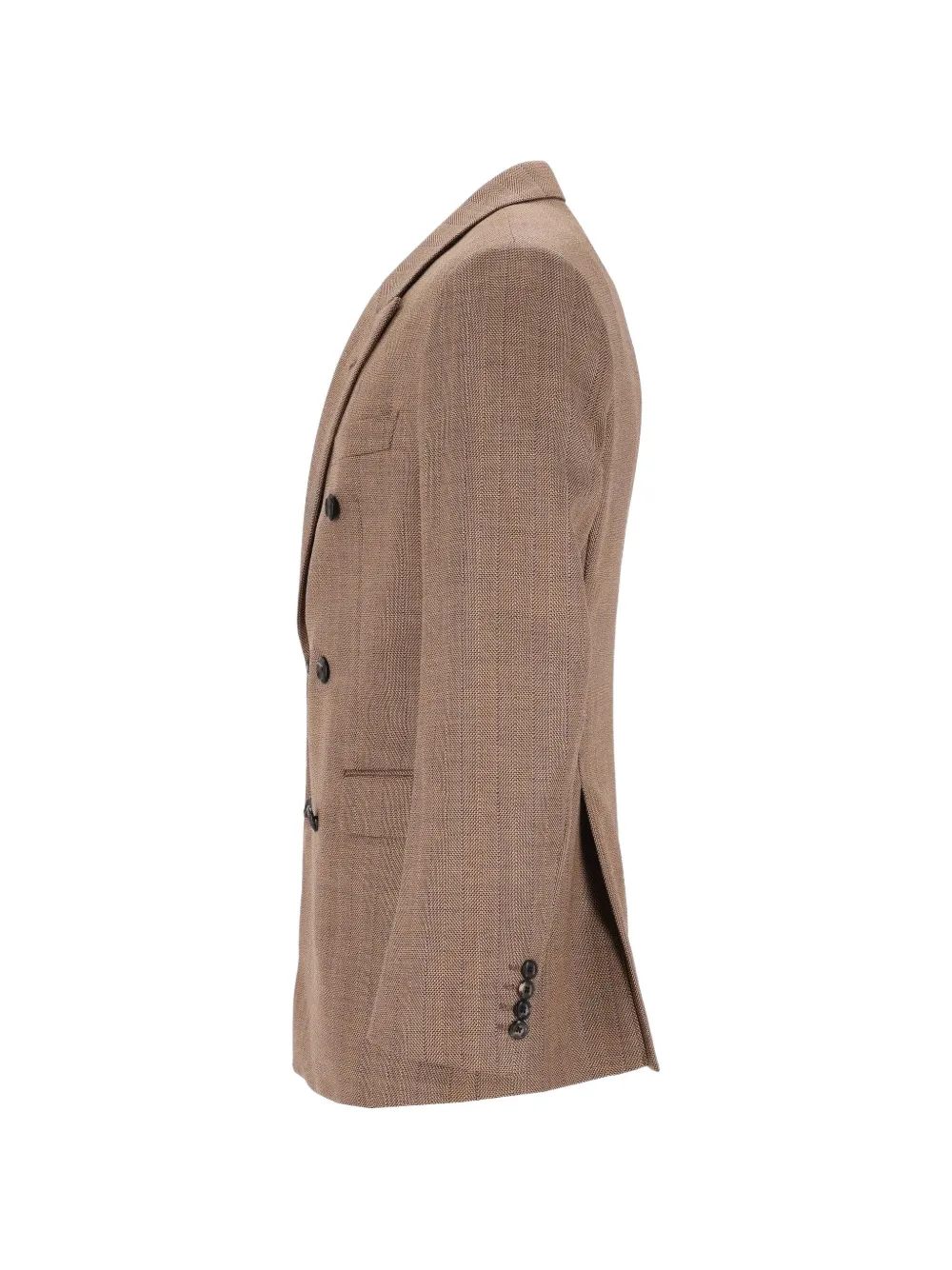 Emporio Armani Gevoerde blazer met visgraat-scheerwol Bruin