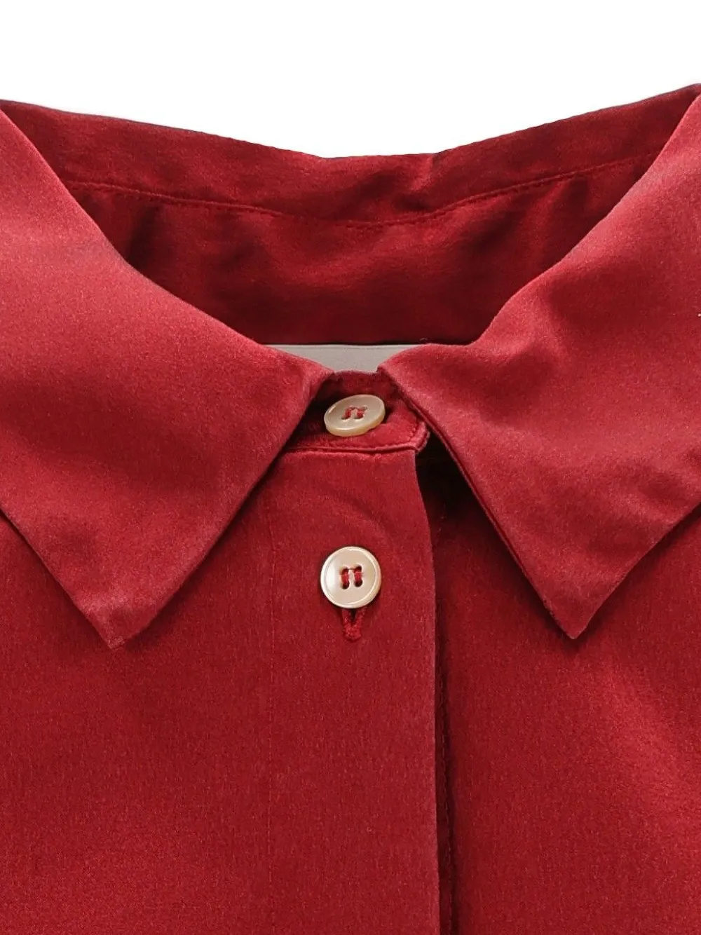 Forte satin-finish classic-collar shirt Rood