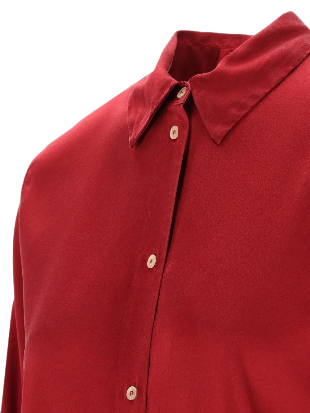 Forte satin-finish classic-collar shirt Rood