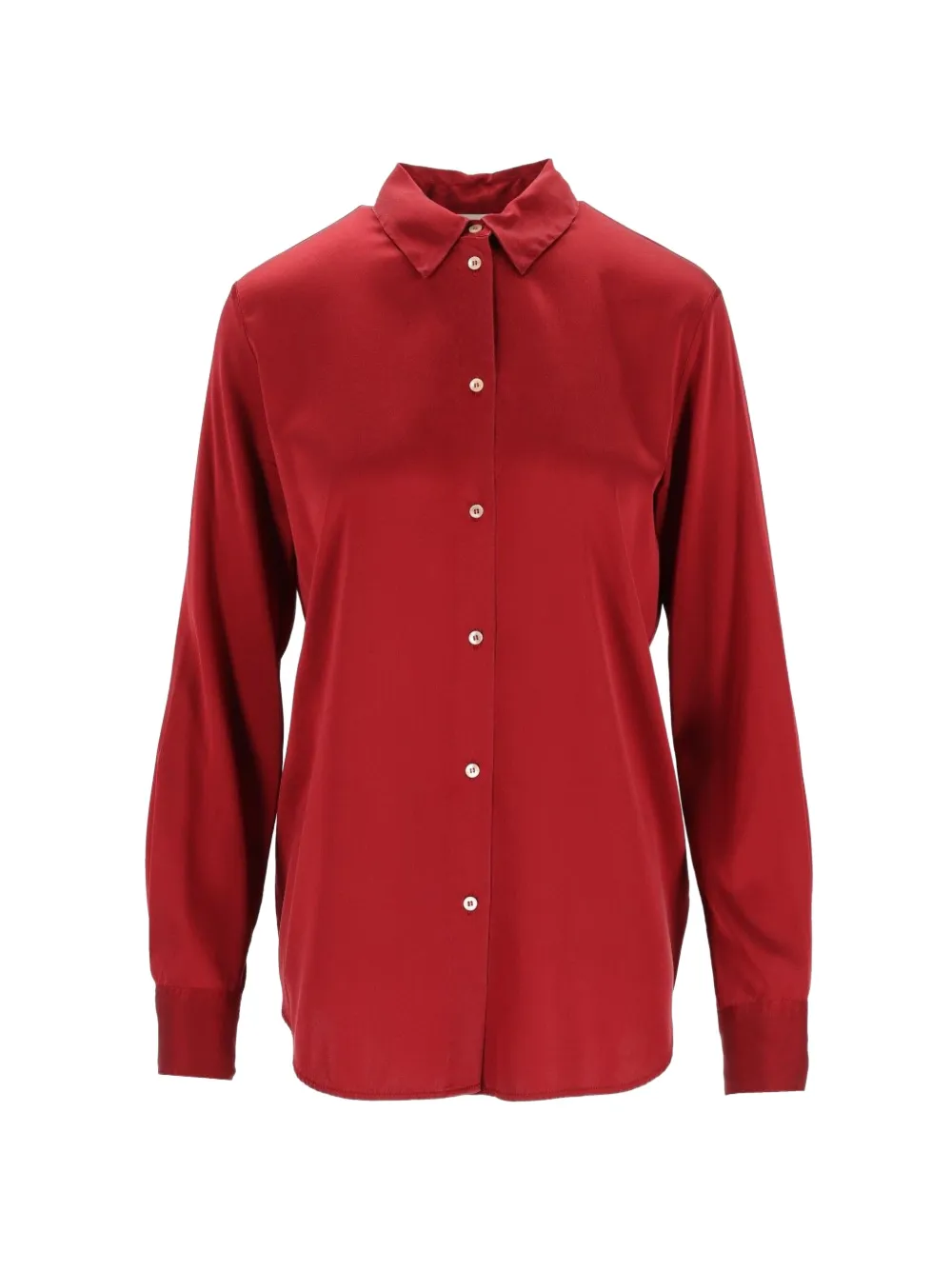 Forte satin-finish classic-collar shirt Rood