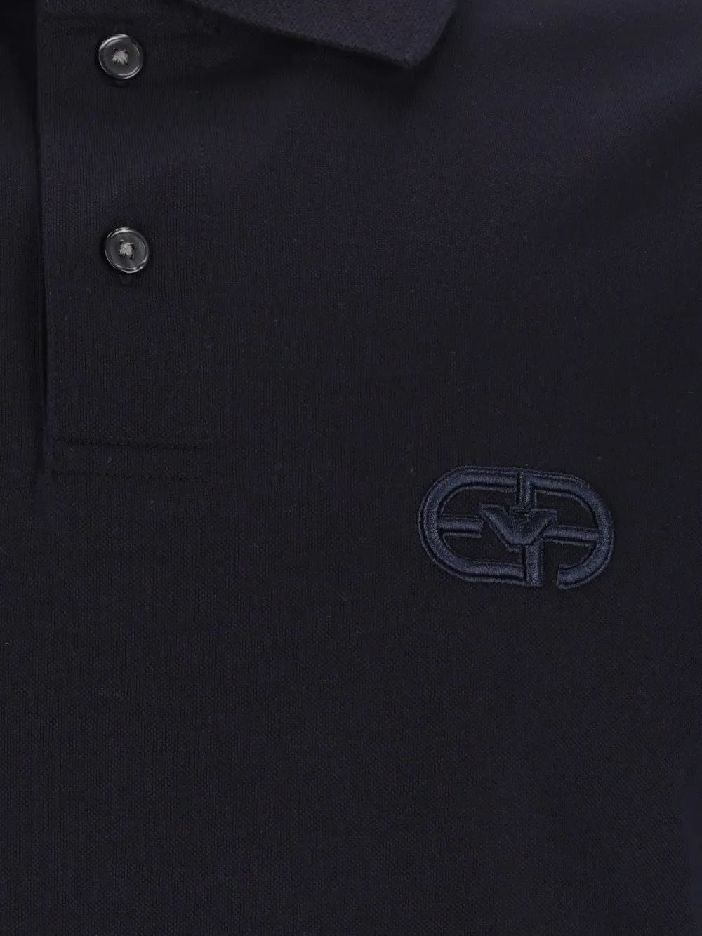 Emporio Armani Jersey poloshirt met geborduurd EA-logo en reliëf Blauw