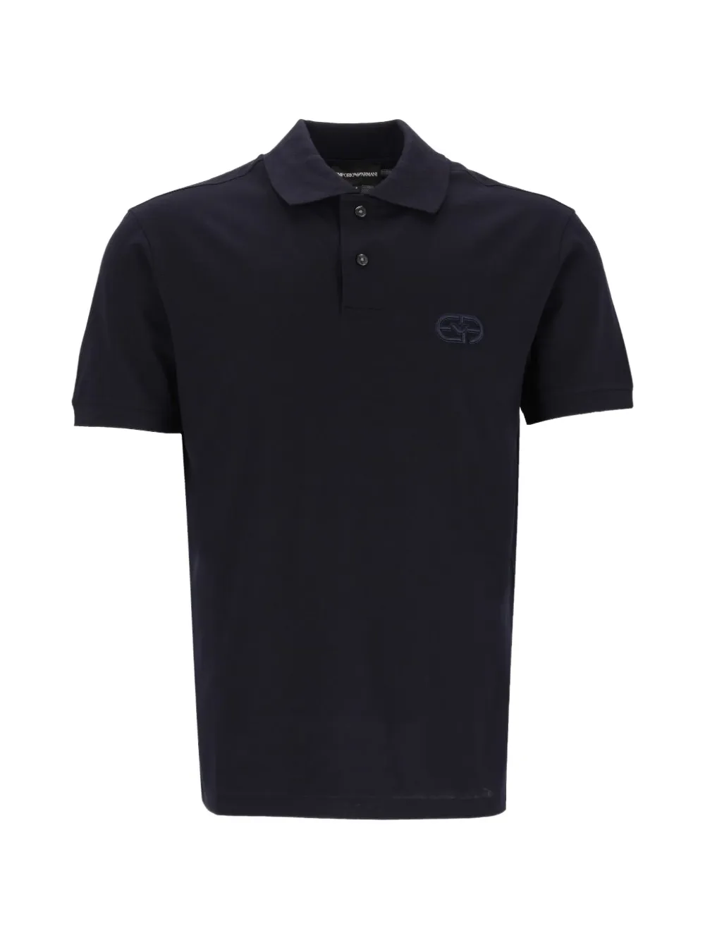 Emporio Armani jersey polo shirt with embossed EA logo embroidery - Blu