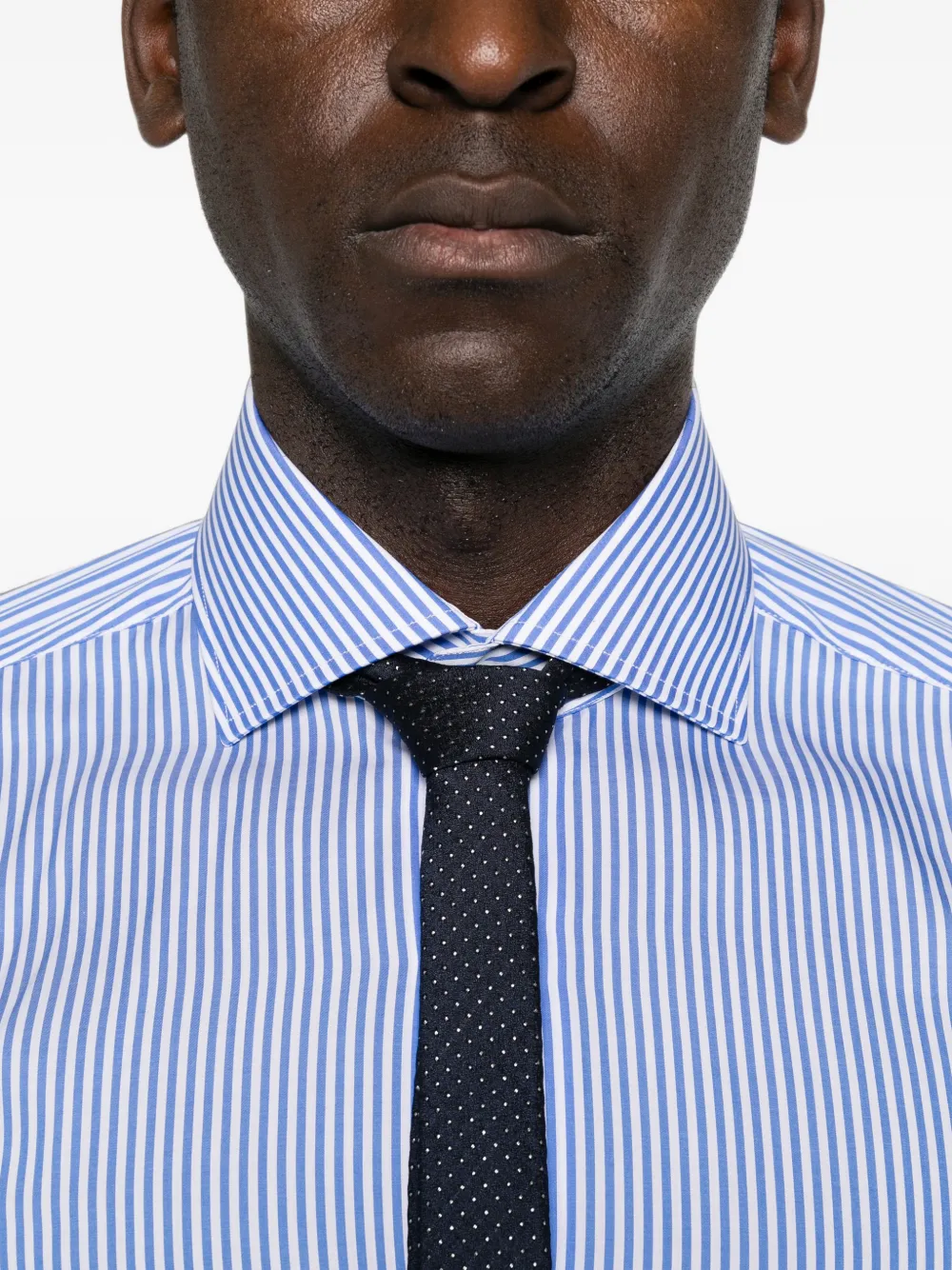 Barba Gestreept popeline overhemd Wit