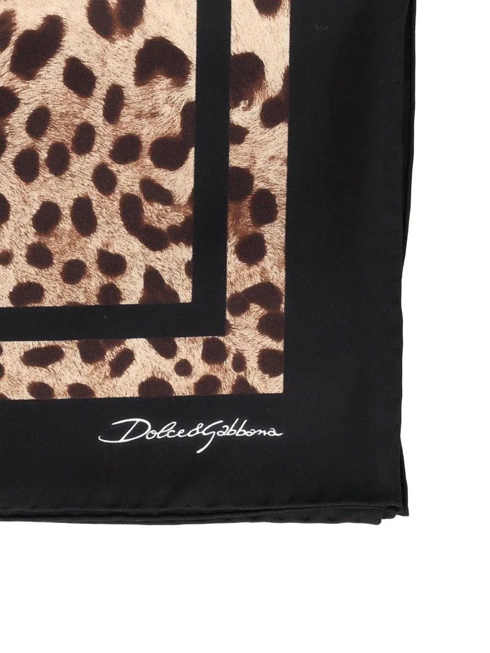 Dolce & Gabbana leopard-print silk scarf Beige