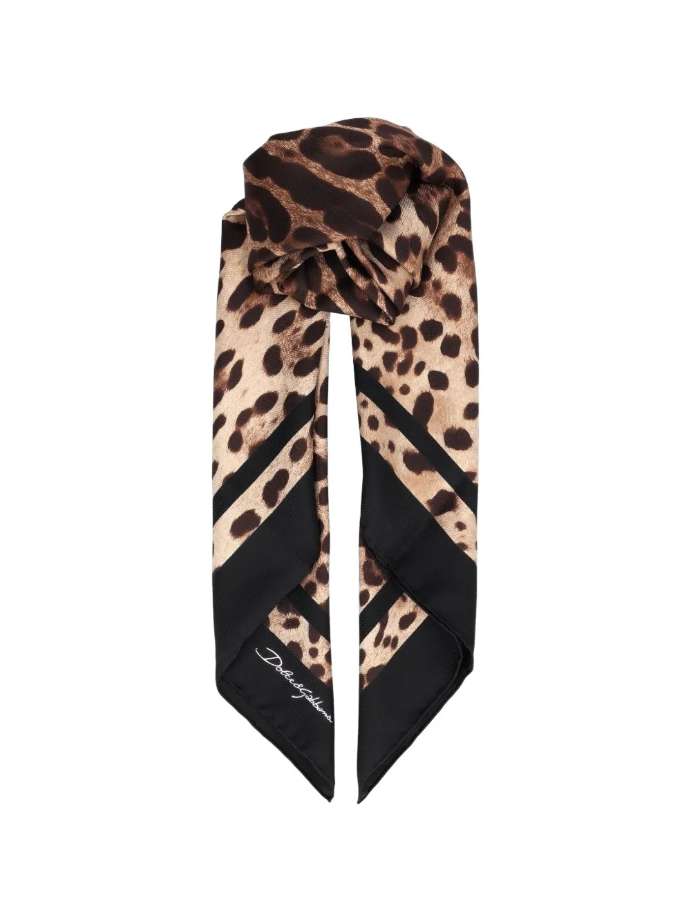 Dolce & Gabbana leopard-print silk scarf - Nude