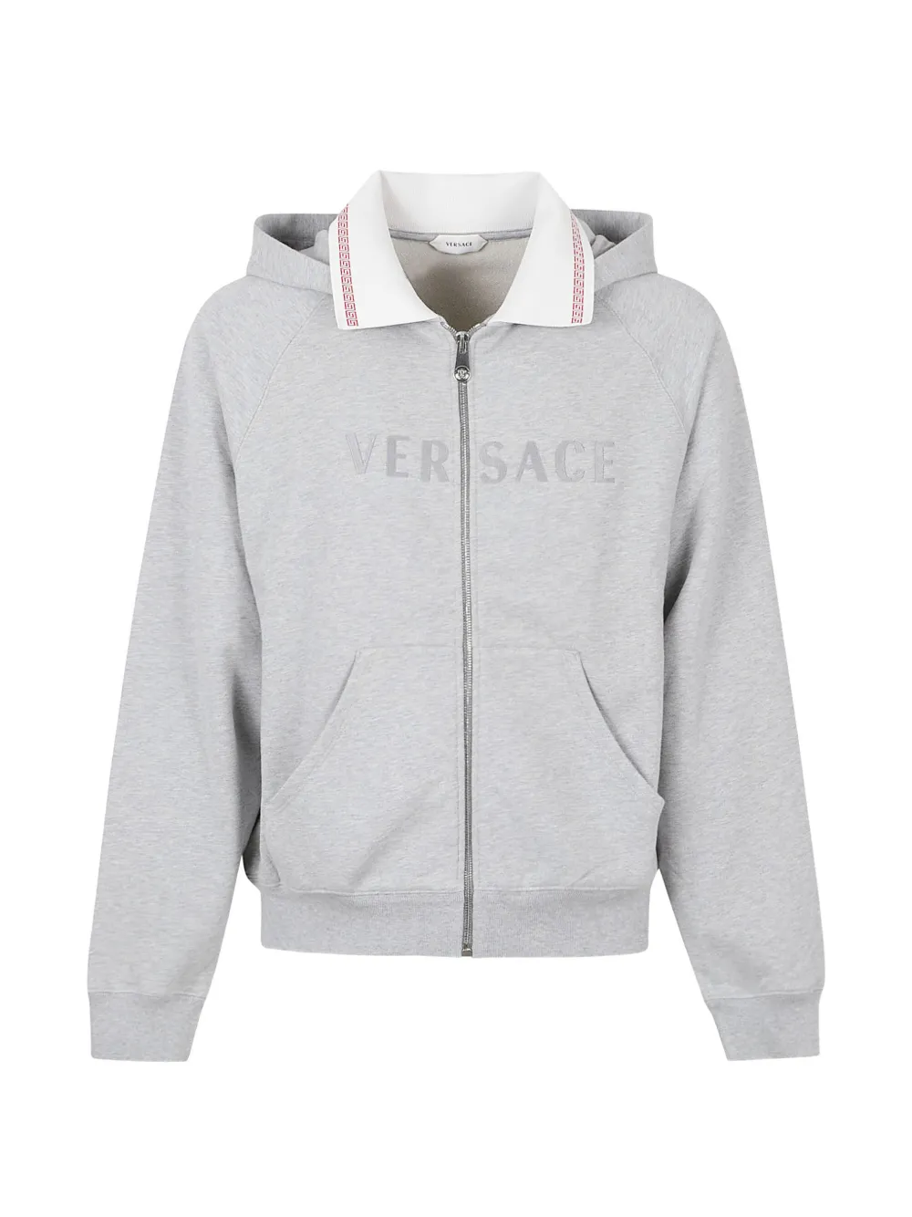 Versace Greca-detail logo-embroidered hoodie - Grigio