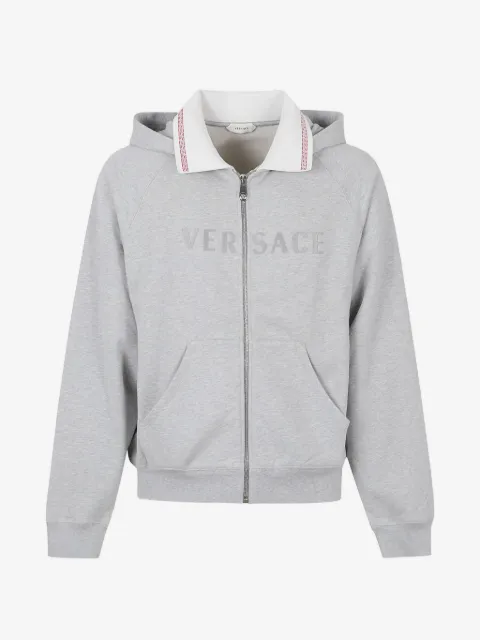 Versace sudadera con capucha con detalles Greca y logo bordado