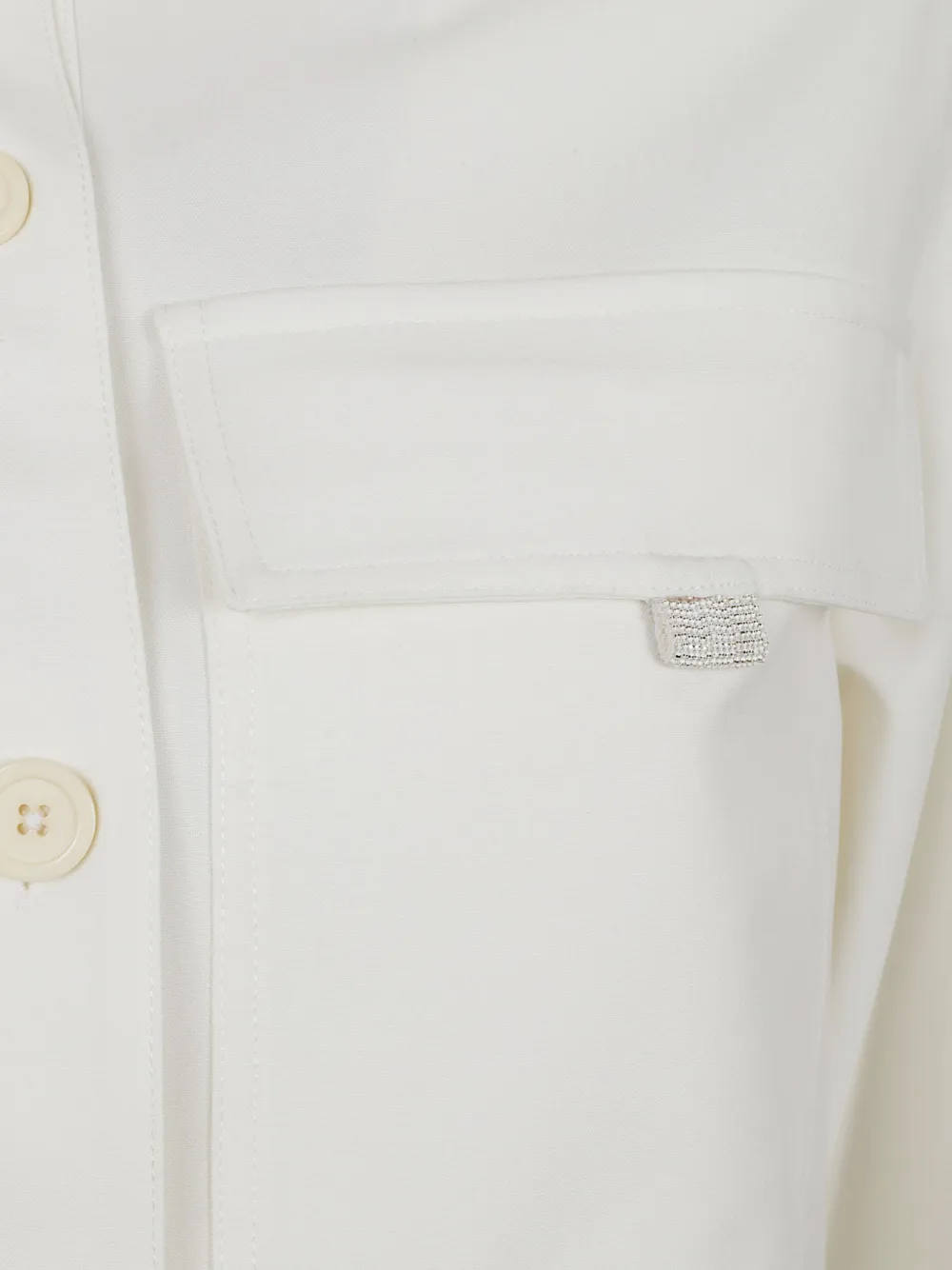 Fabiana Filippi zip-pocket flap-pocket shirt Wit