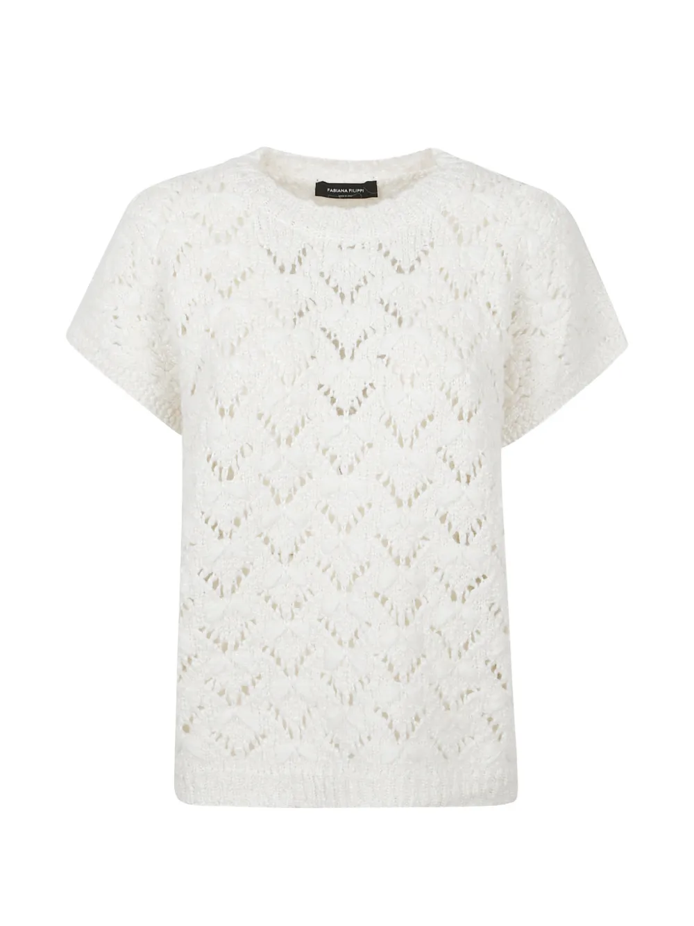 Fabiana Filippi sequin-embellished open-knit top - Bianco