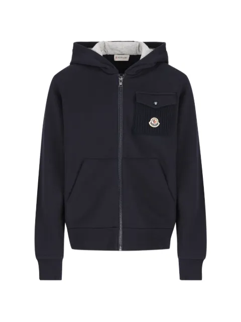 Moncler Enfant logo-patch zip-up hoodie