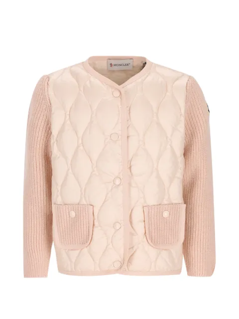 Moncler Enfant quilted-panel rib-knit sweater