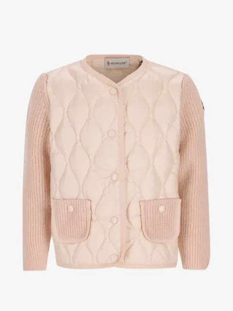 Moncler Enfant quilted-panel rib-knit sweater