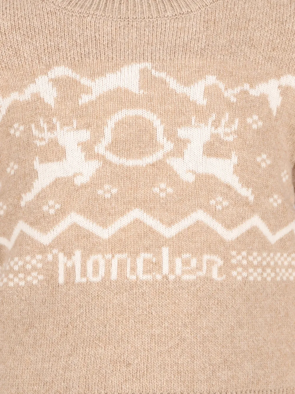 Moncler Enfant Gebreide intarsia set met logopatch Beige