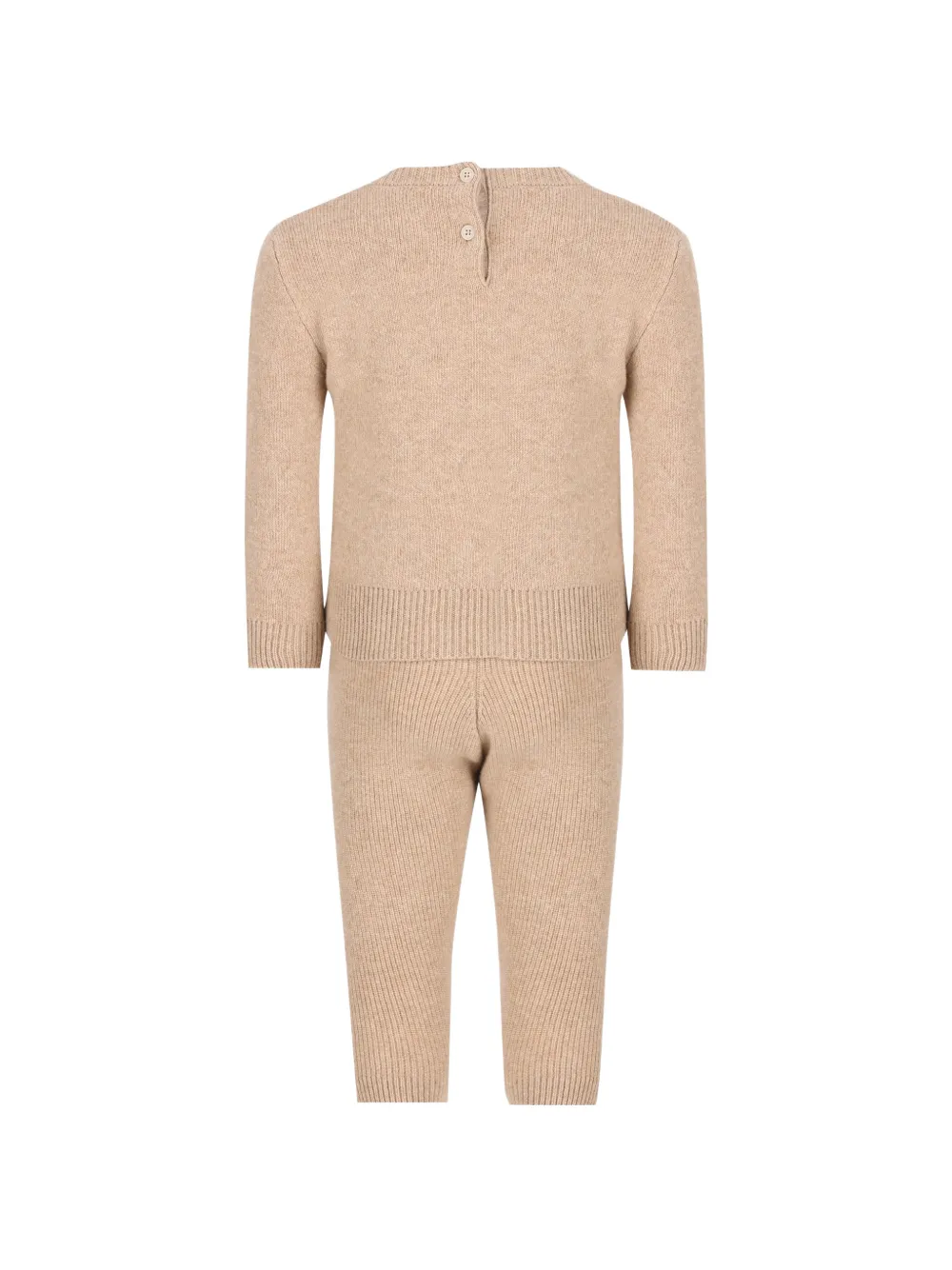 Moncler Enfant Gebreide intarsia set met logopatch Beige