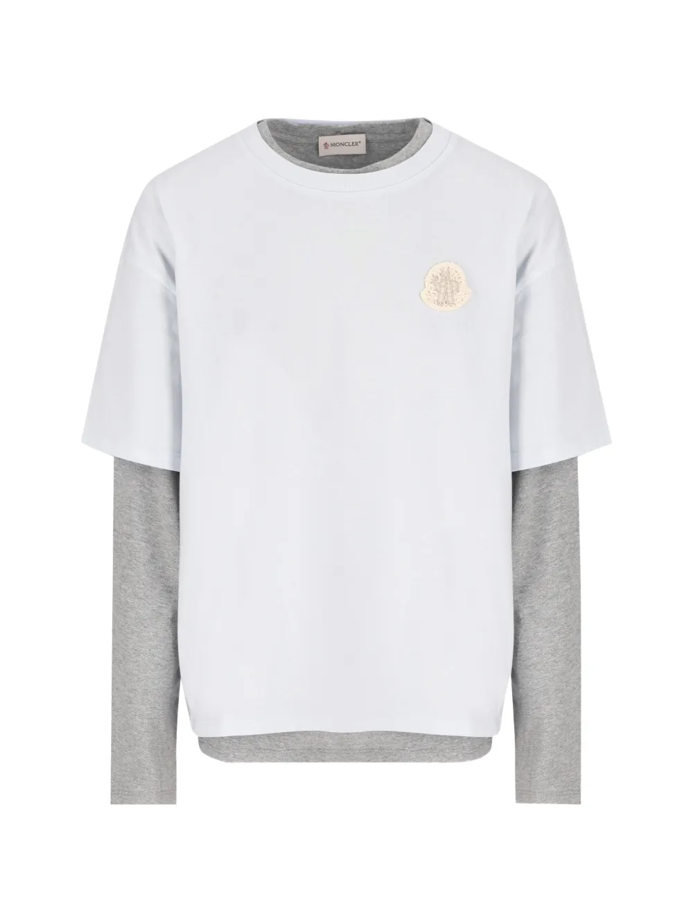 Moncler Enfant Gelaagd T-shirt met logopatch Wit
