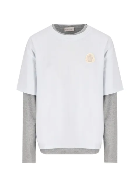 Moncler Enfant layered-design logo-patch T-shirt