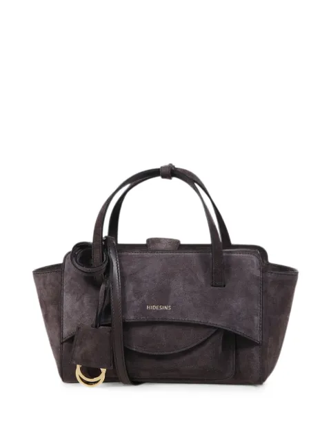 HIDESINS suede logo-lettering tote bag