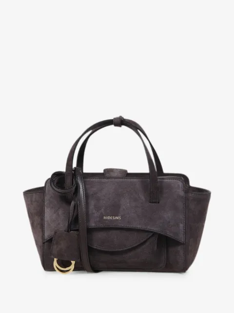 HIDESINS suede logo-lettering tote bag