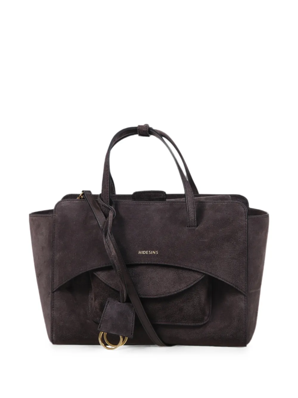 HIDESINS suede logo-print tote bag