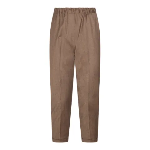 Antonelli elasticated-waistband turned-up-hem trousers