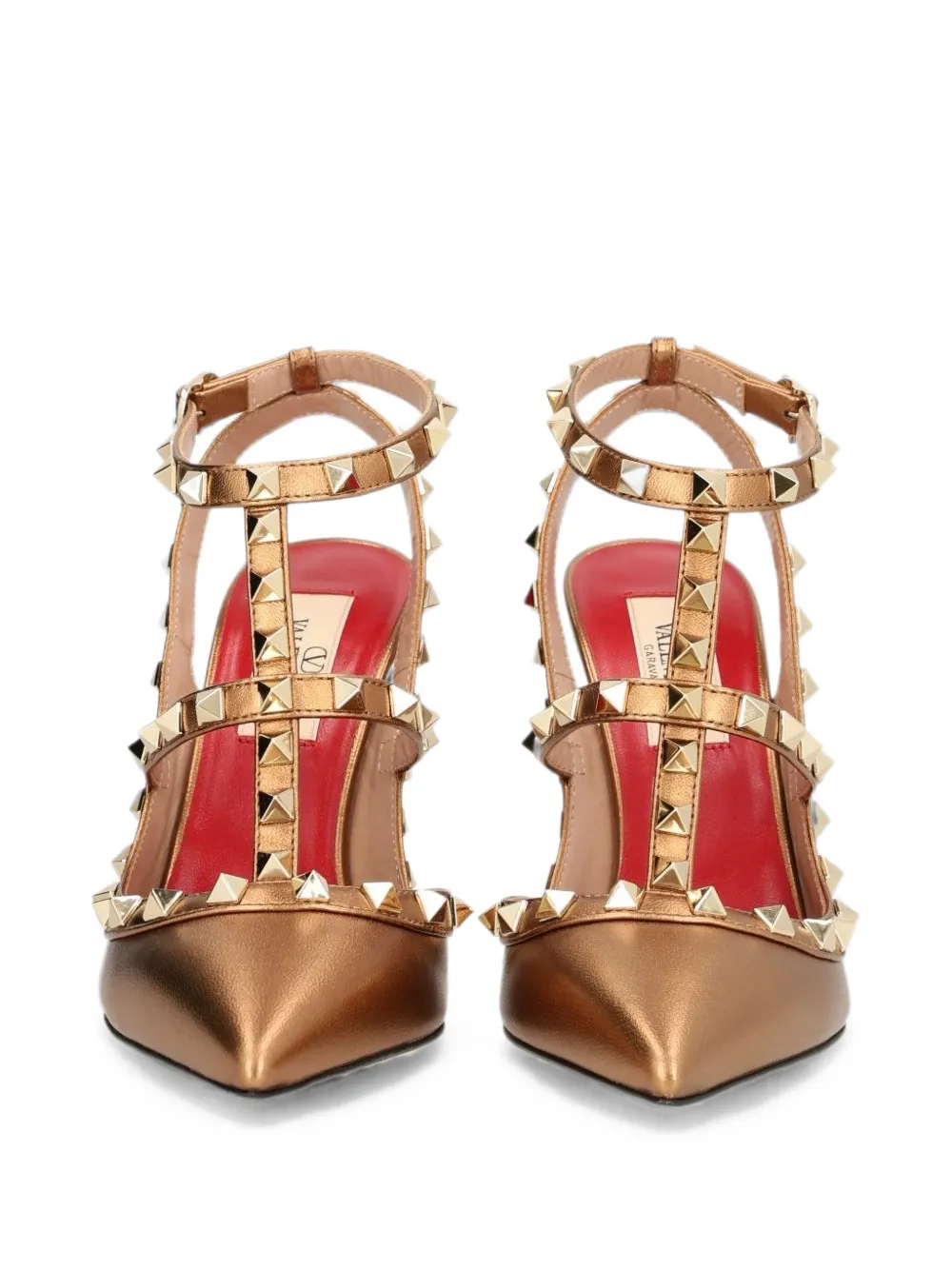 Valentino Garavani Rockstud pumps in laminated nappa leather 100Mm Goud