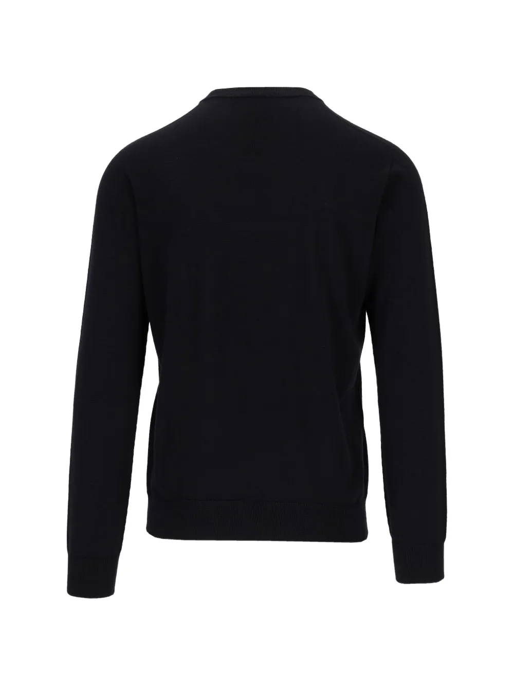 Giorgio Armani logo-embroidered virgin wool sweater Zwart