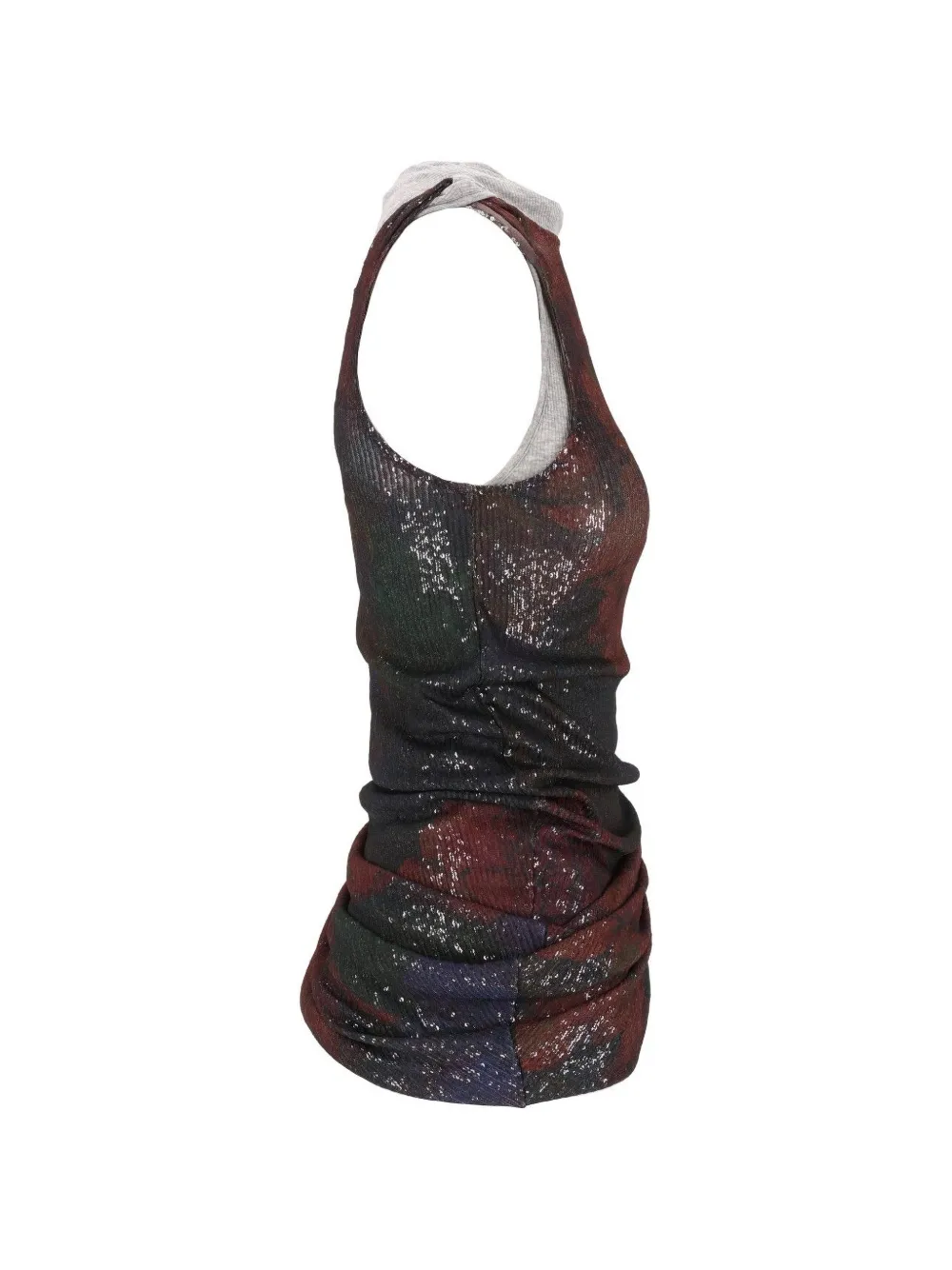 Maison Margiela Gedrapeerde top met print Grijs
