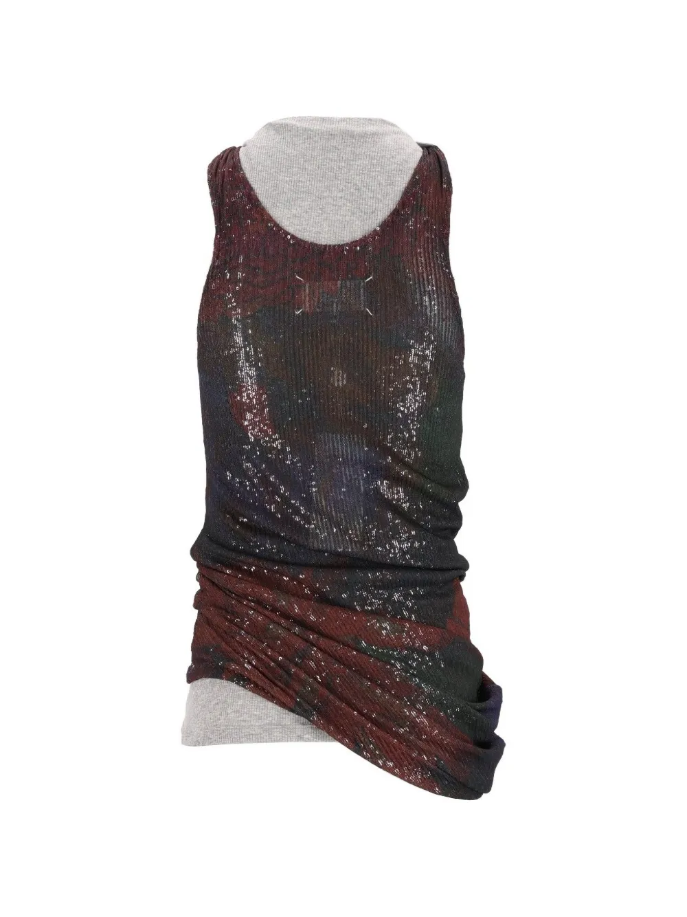 Maison Margiela Gedrapeerde top met print Grijs