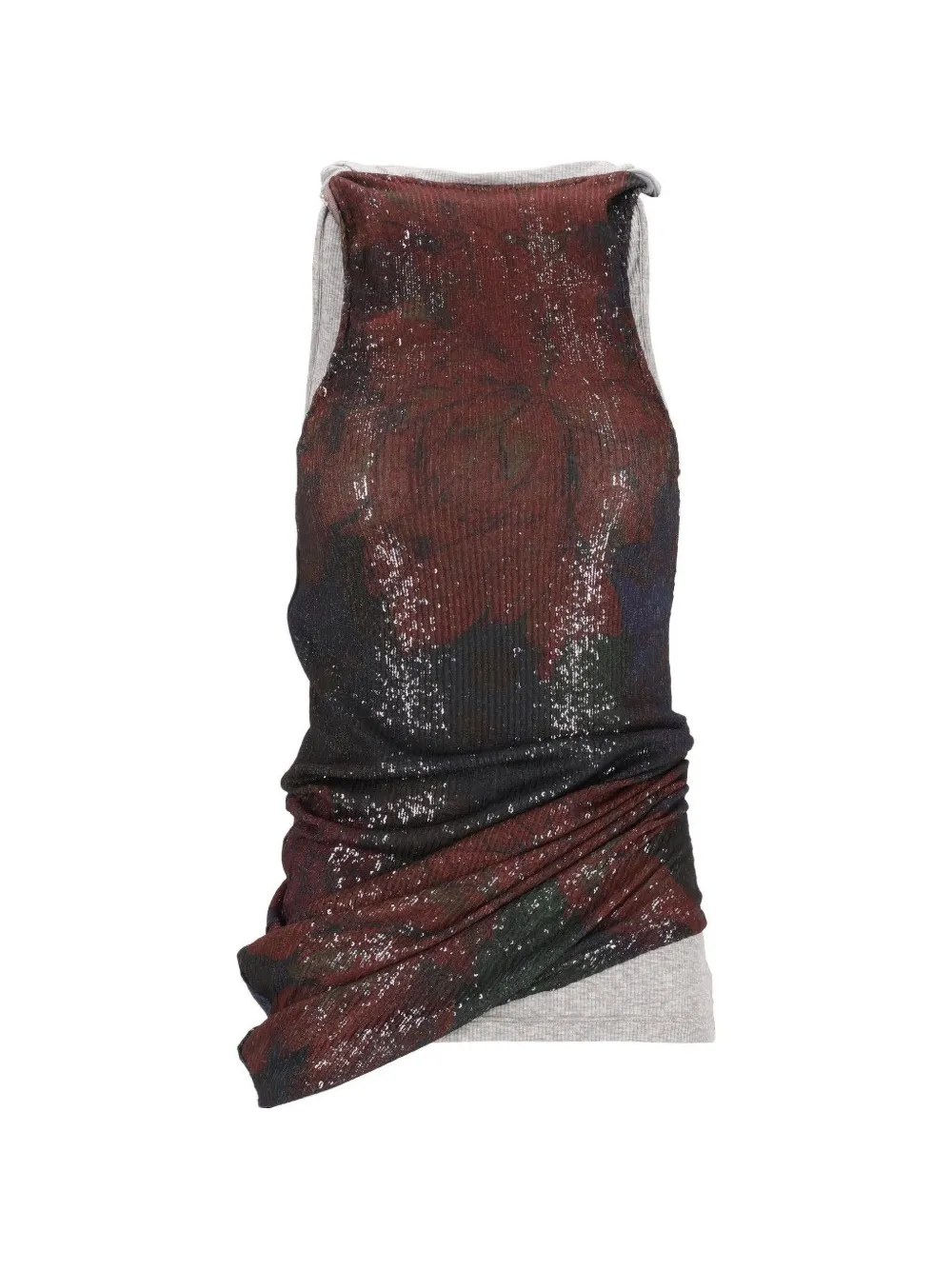 Maison Margiela printed draped top - Grigio