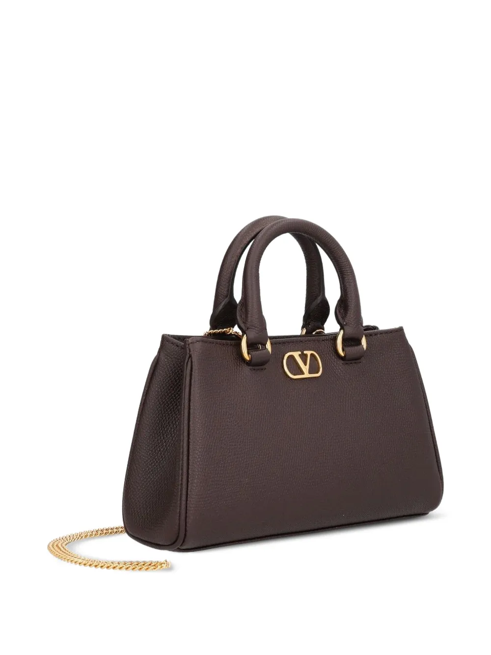 Valentino Garavani Vlogo signature mini bag in grainy calfskin Bruin