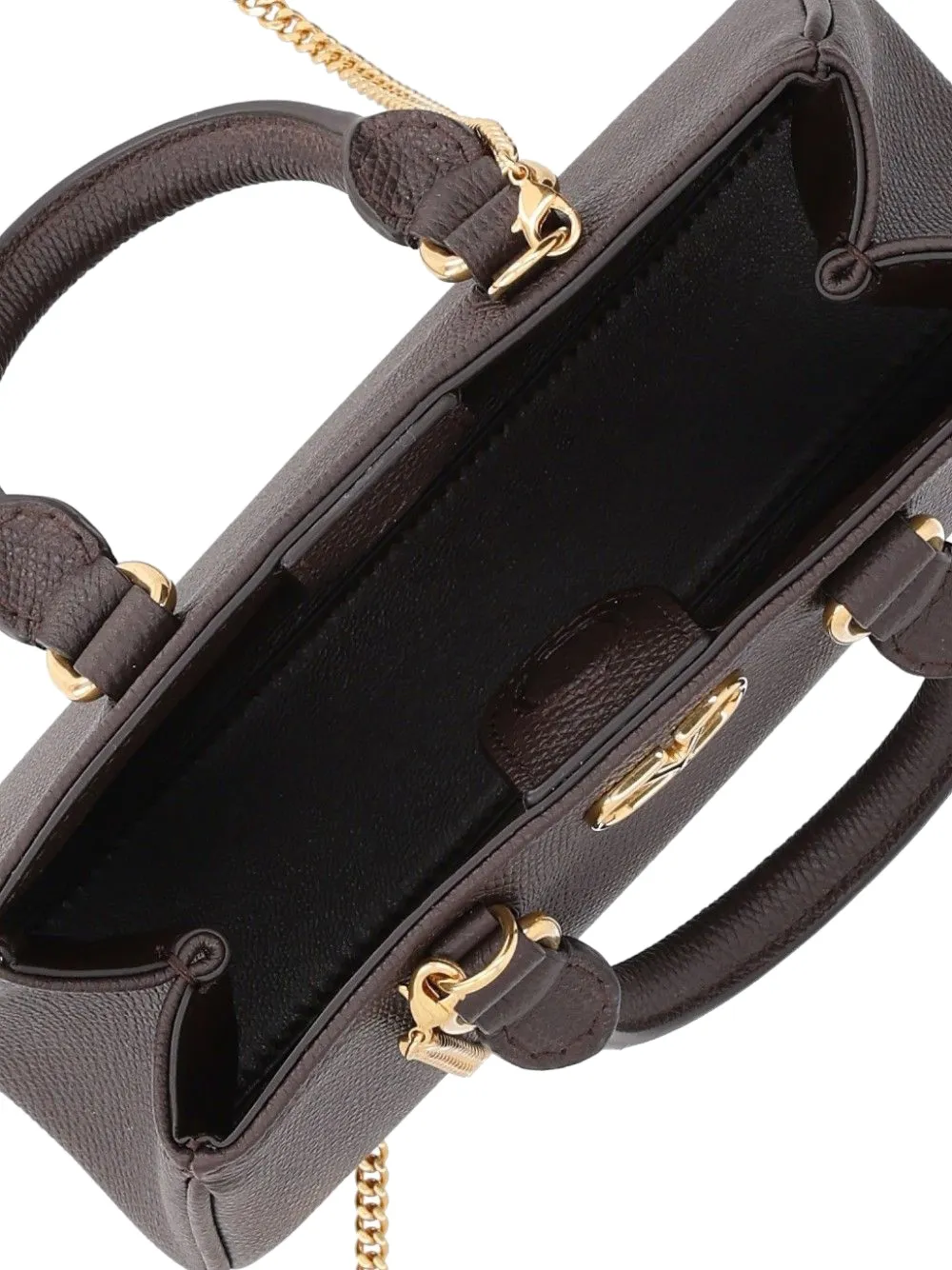 Valentino Garavani Vlogo signature mini bag in grainy calfskin Bruin