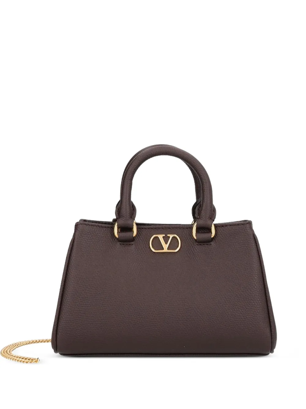 Valentino Garavani Vlogo signature mini bag in grainy calfskin - Marrone