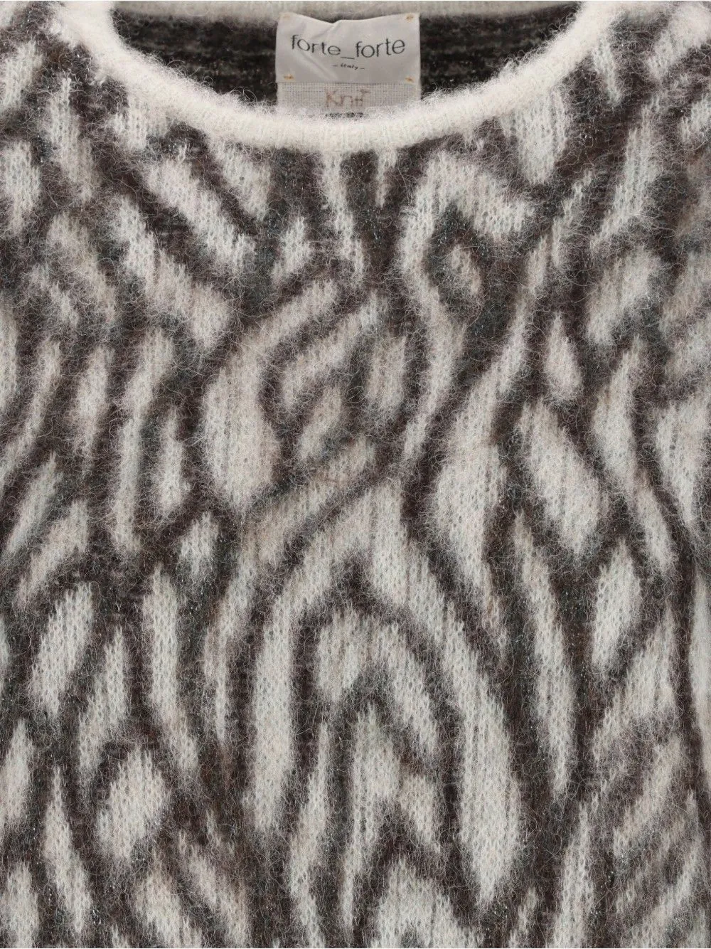 Forte Plumes de Heron gebreide trui met jacquard Beige