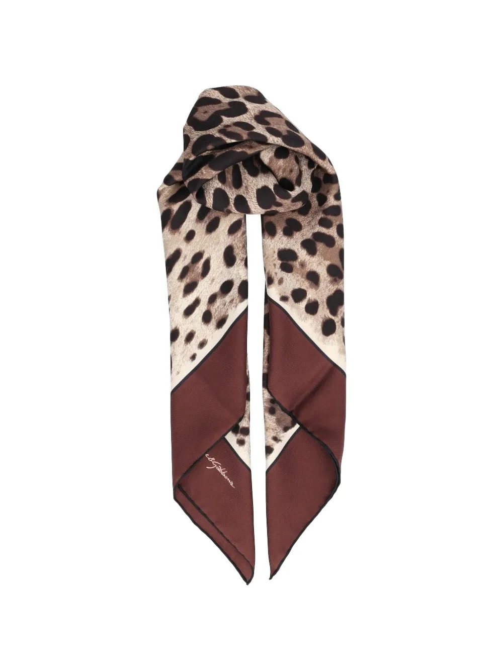 Dolce & Gabbana leopard-print silk scarf Beige