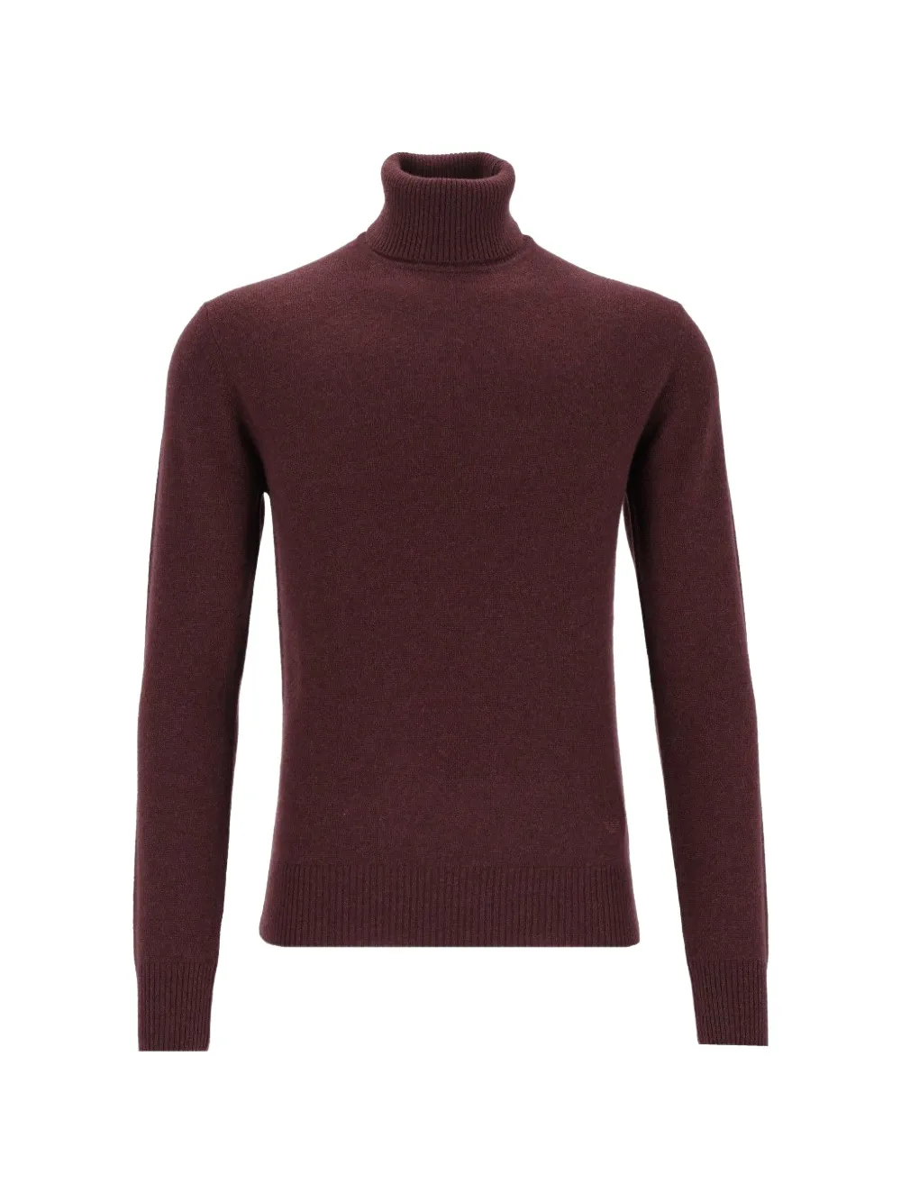 Emporio Armani plain-knit pure cashmere rollneck jumper - Marrone