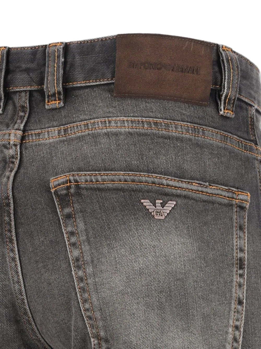 Emporio Armani Straight denim jeans met vijf zakken en vervaagd effect Grijs