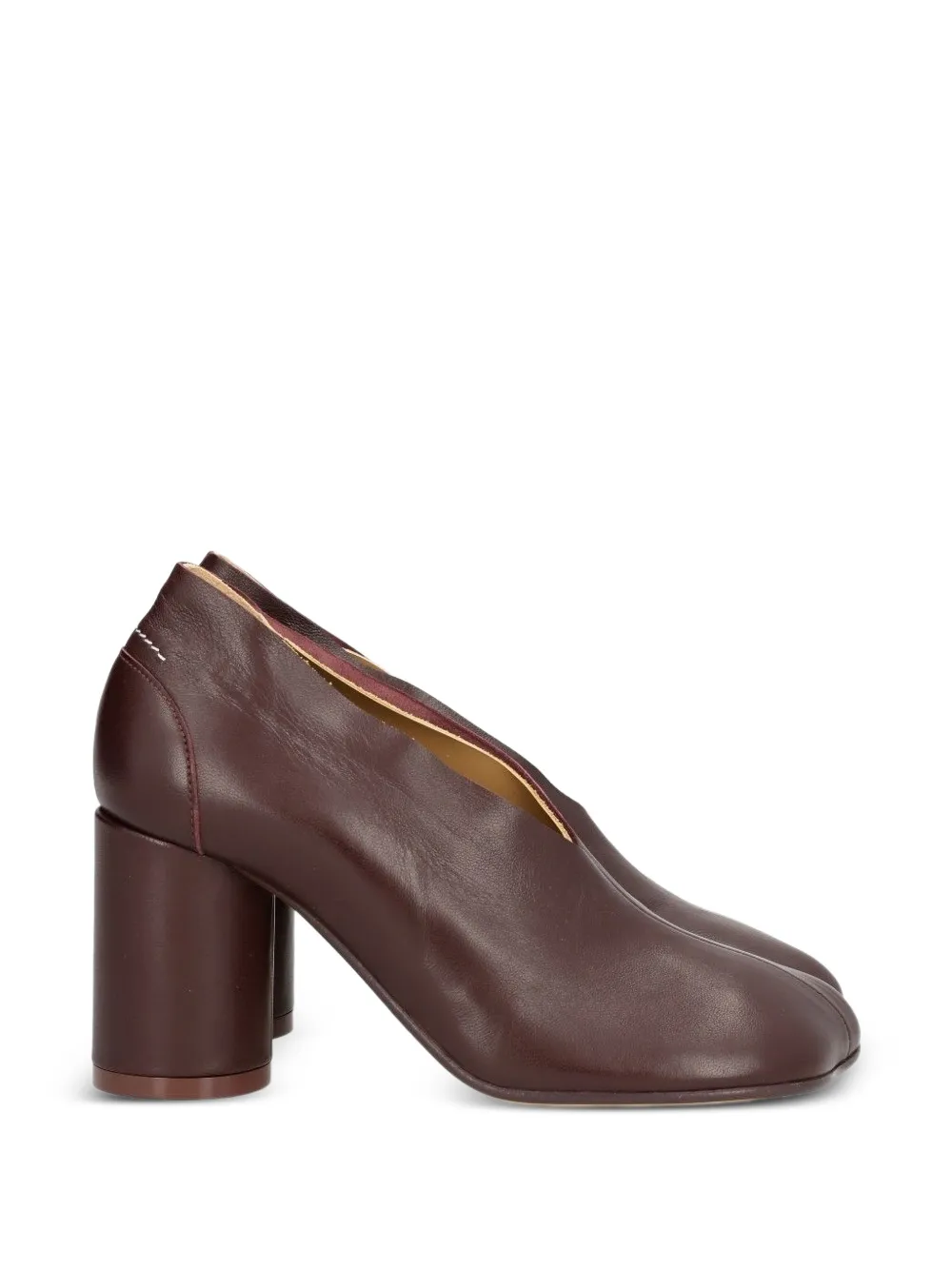 MM6 Maison Margiela block-heel leather pumps Bruin