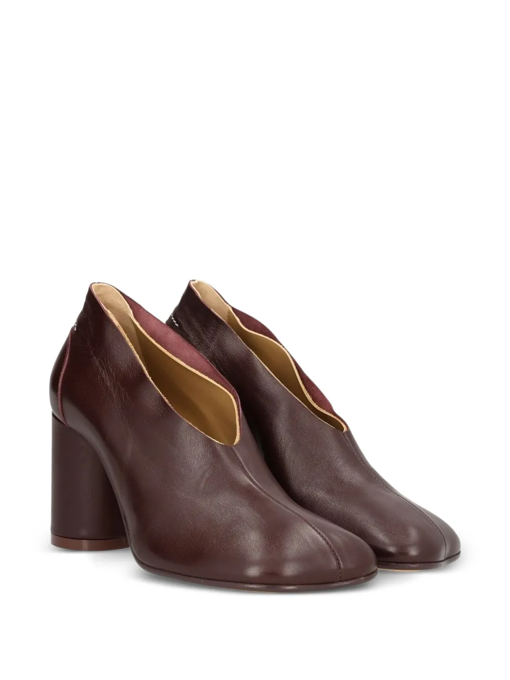 MM6 Maison Margiela block-heel leather pumps Bruin