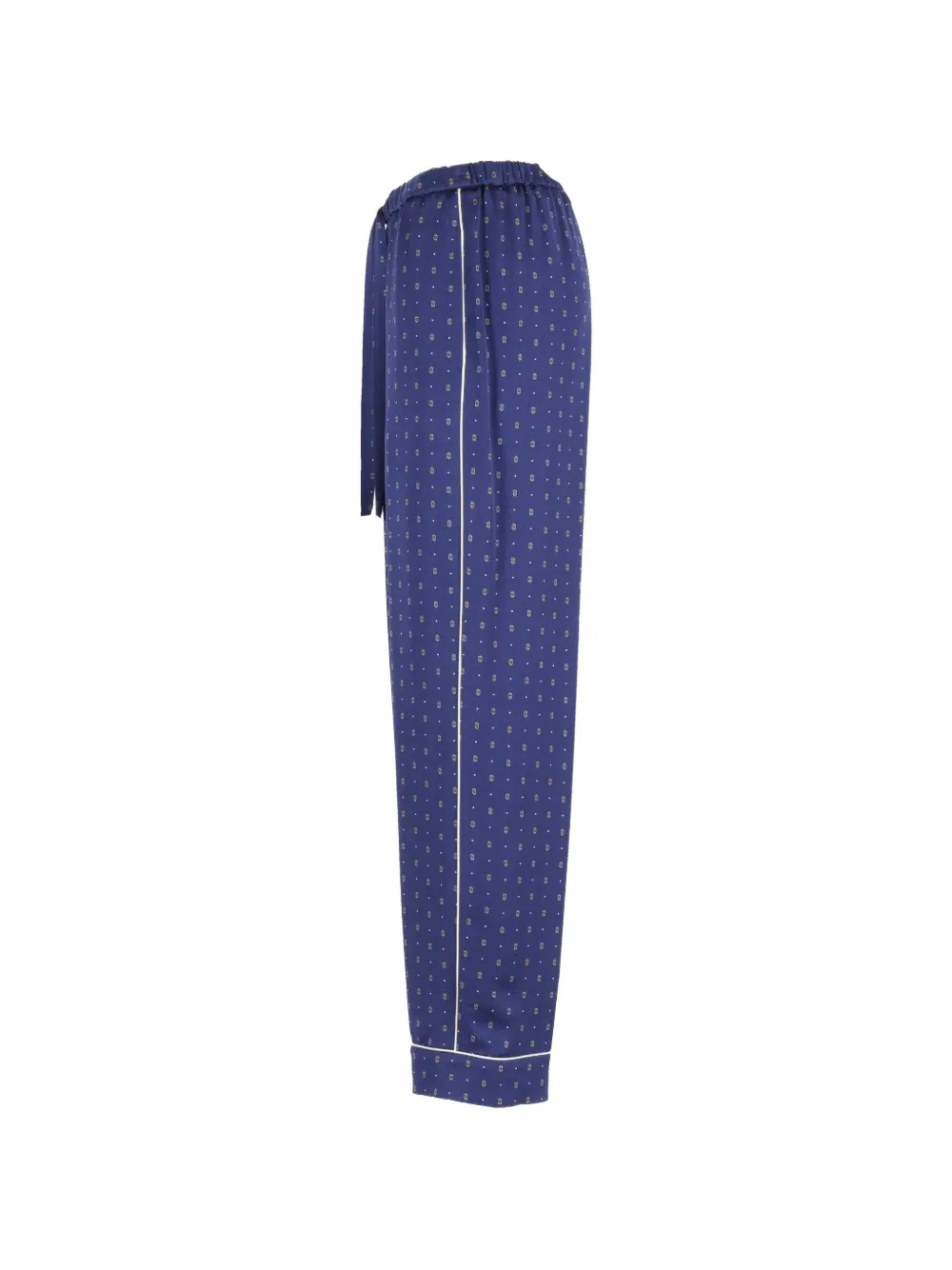 Forte Le Club broek met satijnen afwerking en print Blauw