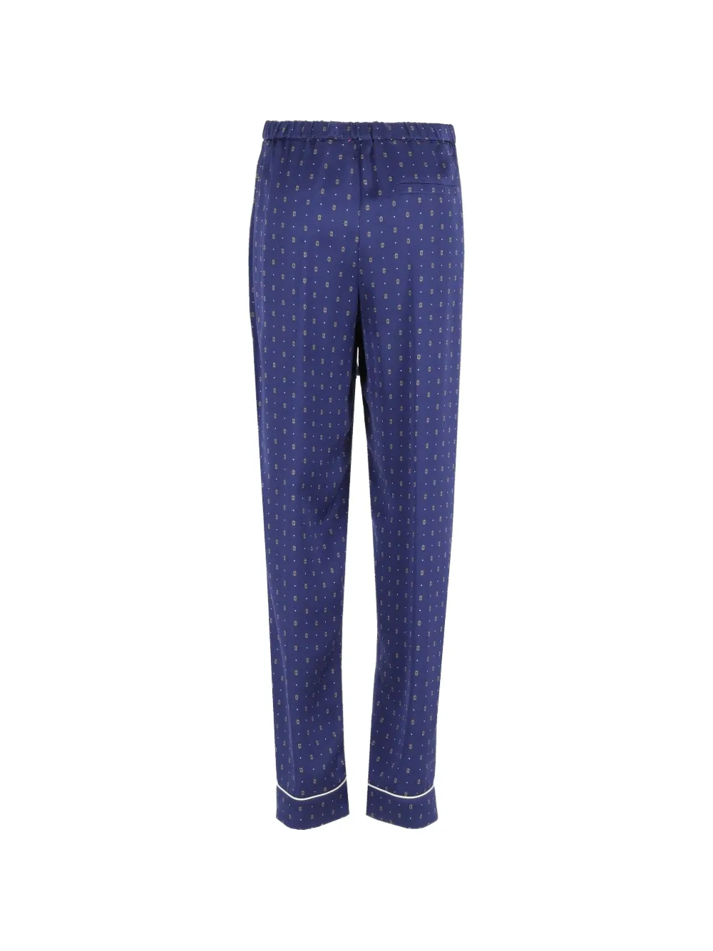 Forte Le Club broek met satijnen afwerking en print Blauw