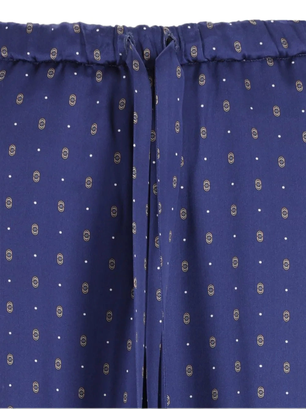Forte Le Club broek met satijnen afwerking en print Blauw