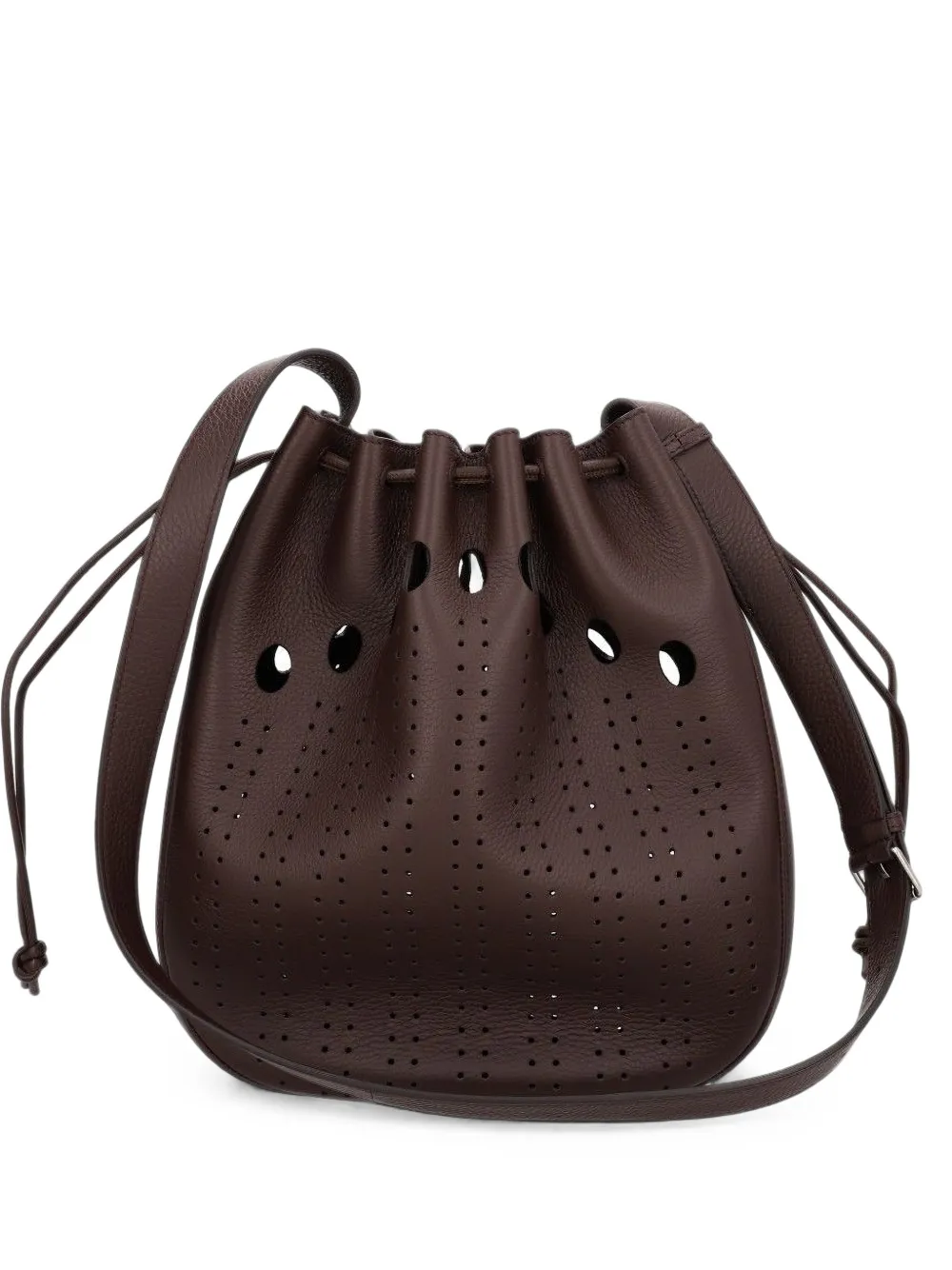 Valentino Garavani perforated leather messenger bag - Marrone