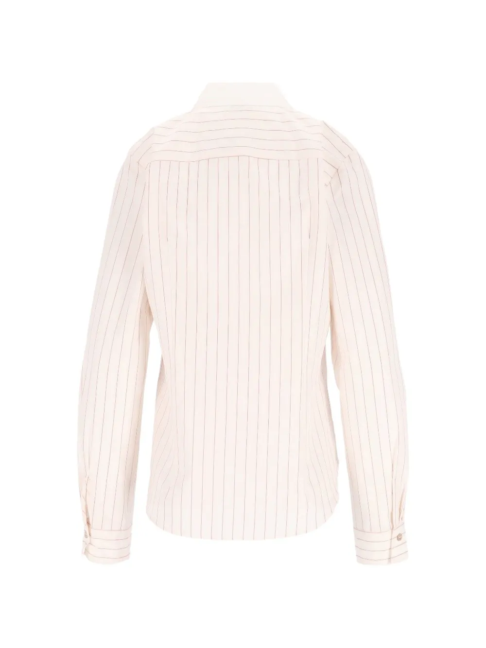 Forte stripe-pattern club-collar shirt Beige