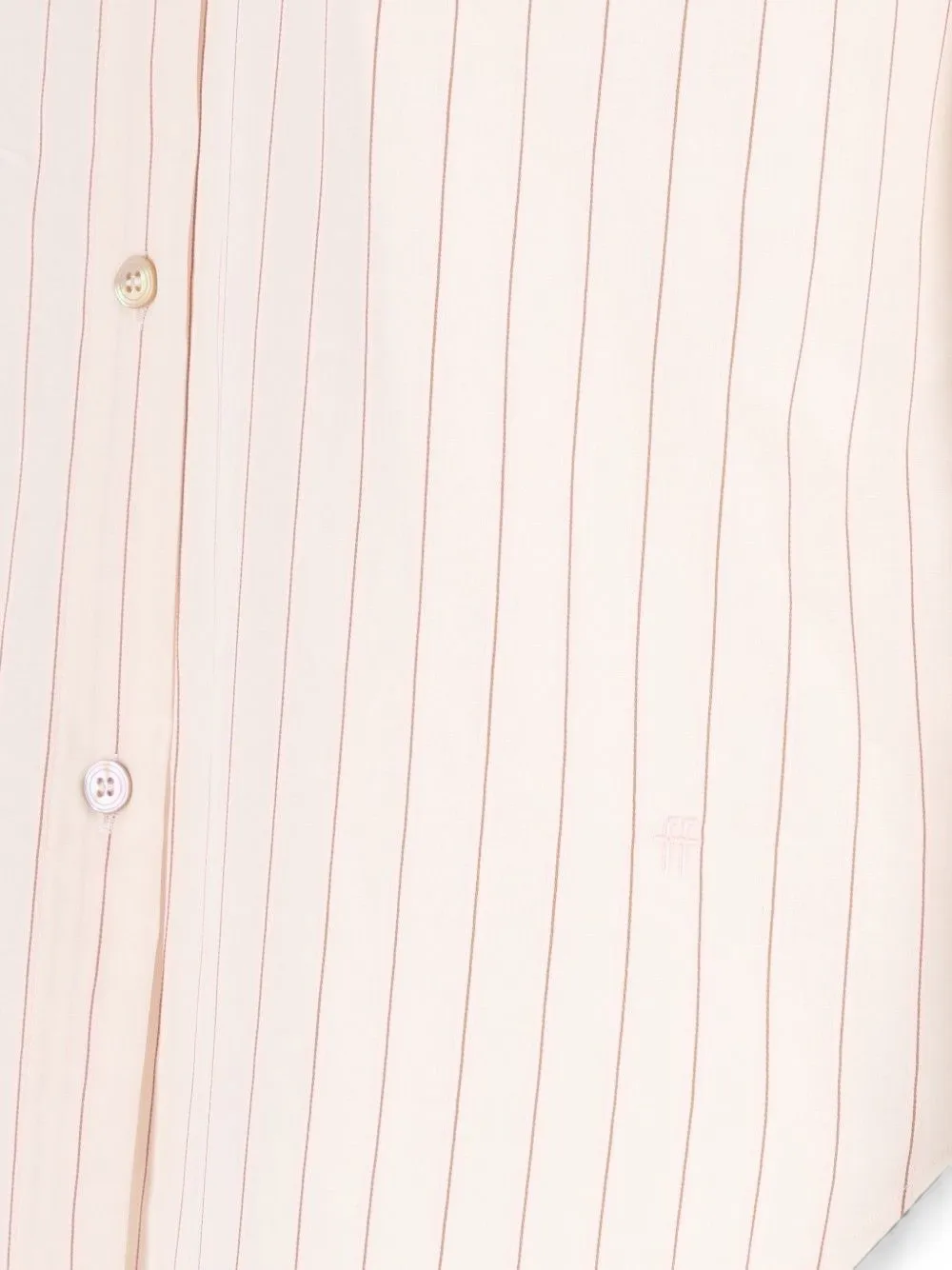 Forte stripe-pattern club-collar shirt Beige