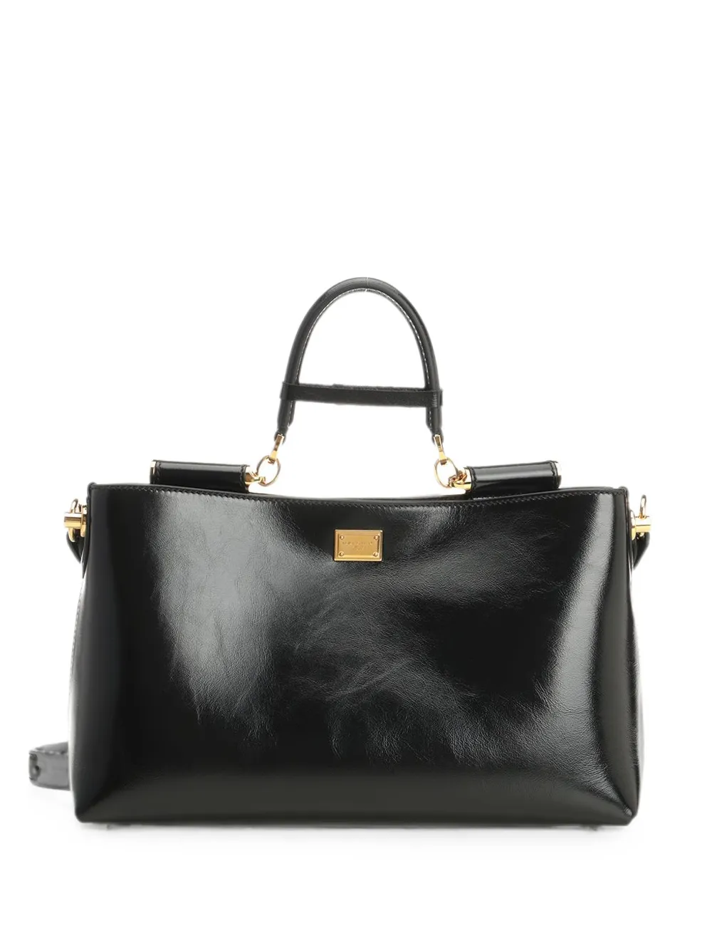 Dolce & Gabbana Medium Vittoria Calfskin Handbag In Black